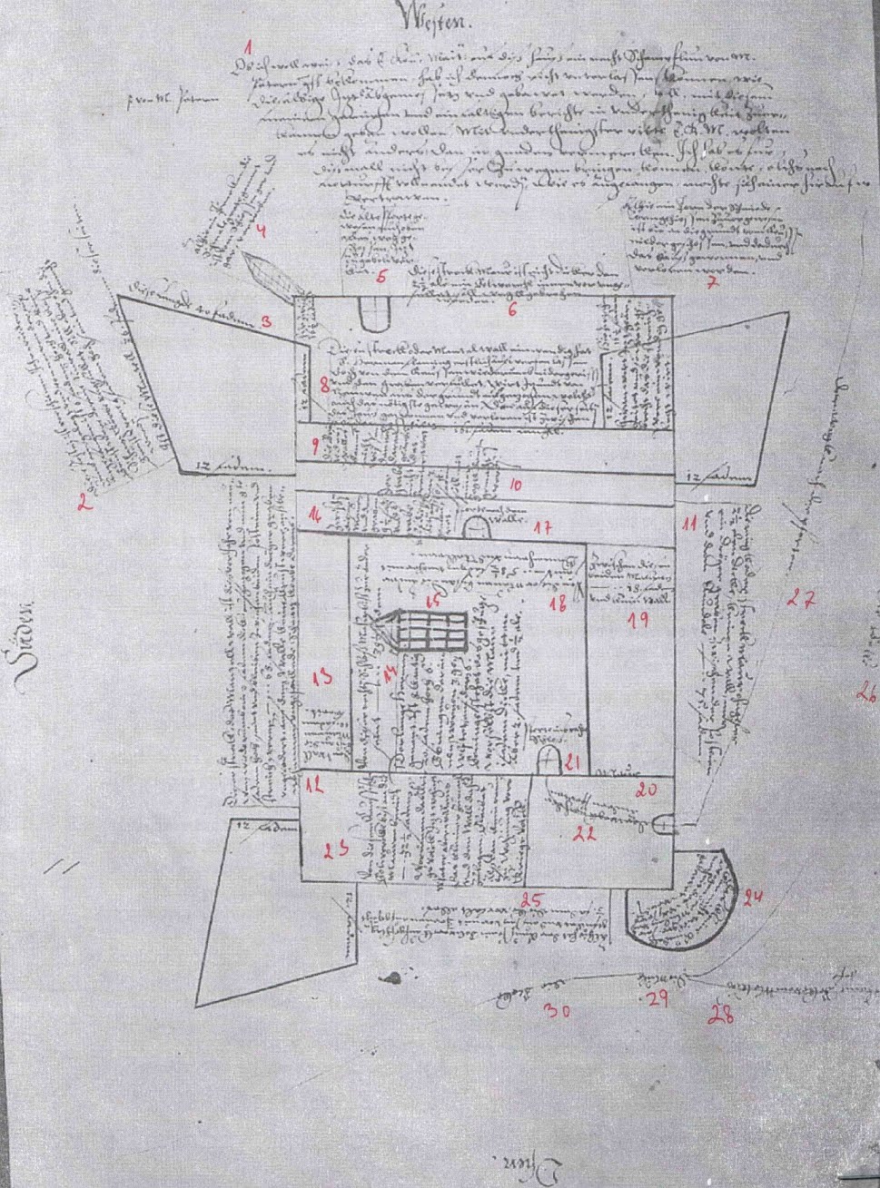 План сторительства укреплений Пайде 1584-87 г.